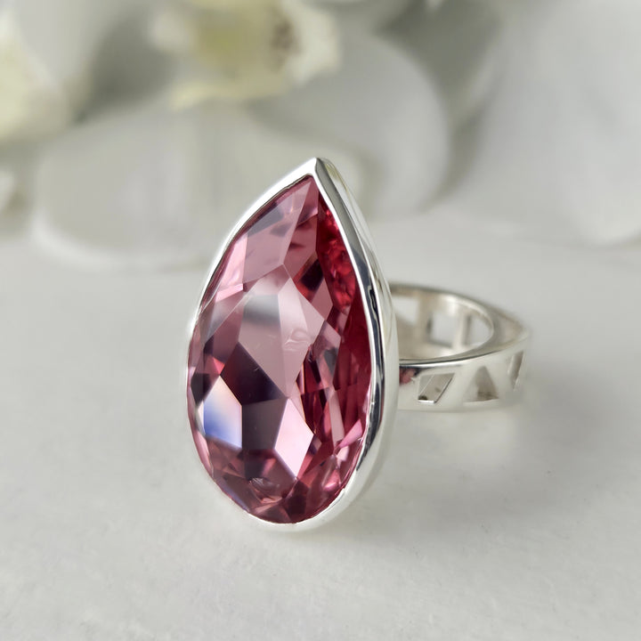Anillo de plata con cristal austriaco auténtico