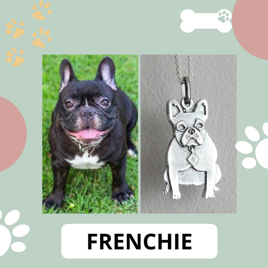 Colgante de plata 950 con forma de perro bulldog francés