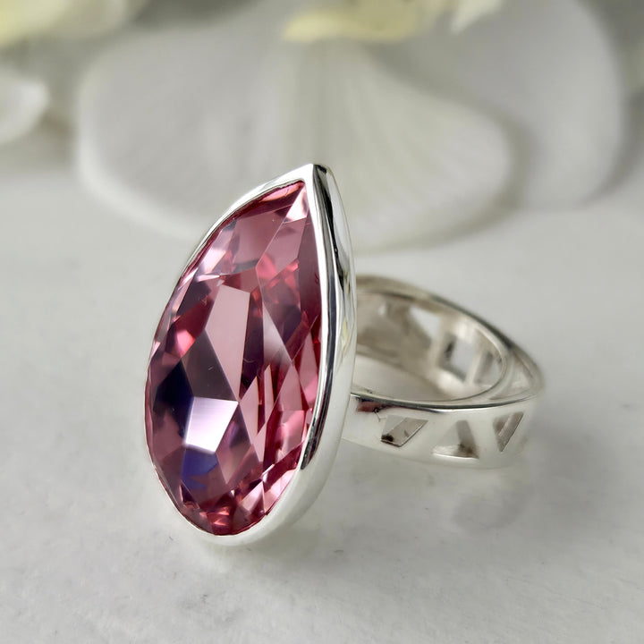 Anillo de plata con cristal austriaco auténtico