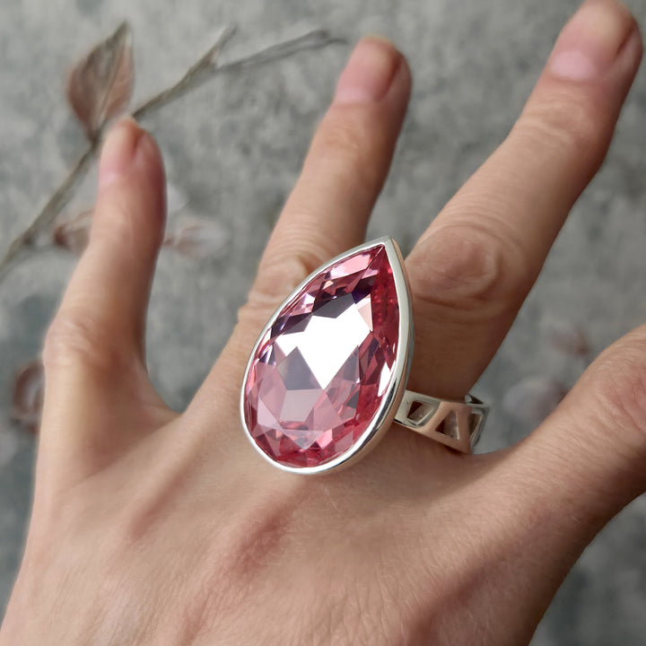 Anillo de plata con cristal austriaco auténtico