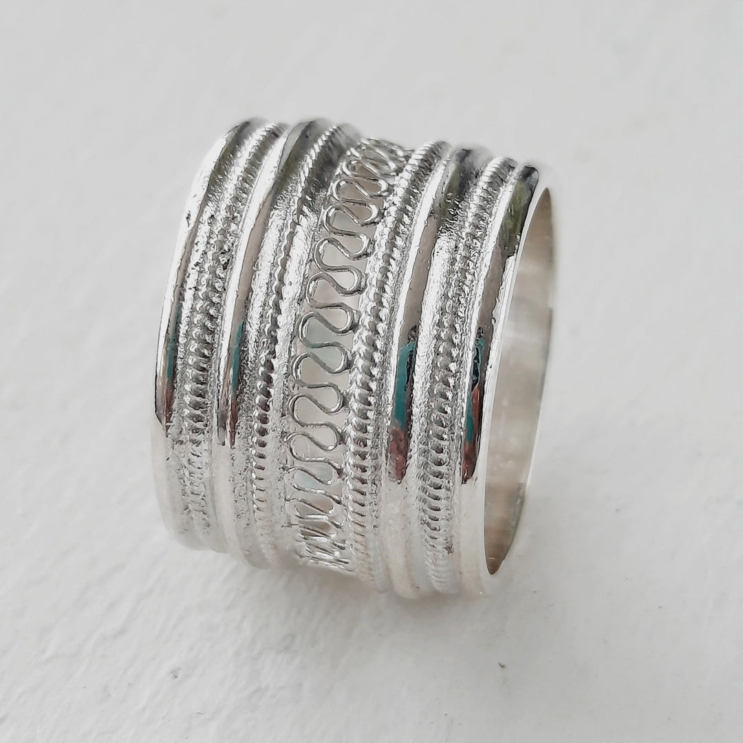 Anillo de plata para mujer estilo hippie