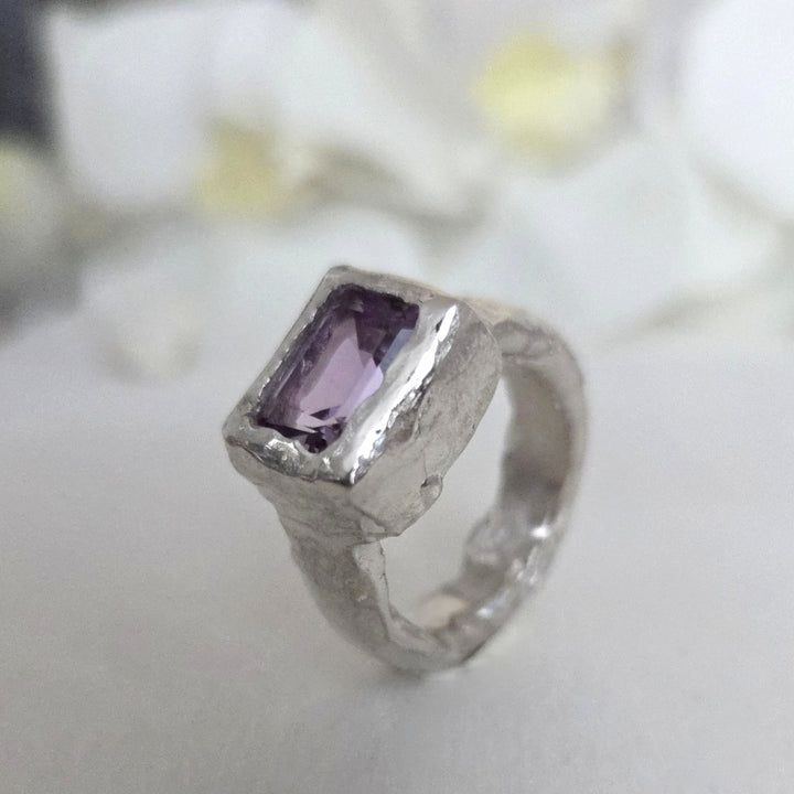 anillo plata 950 diseño fundido