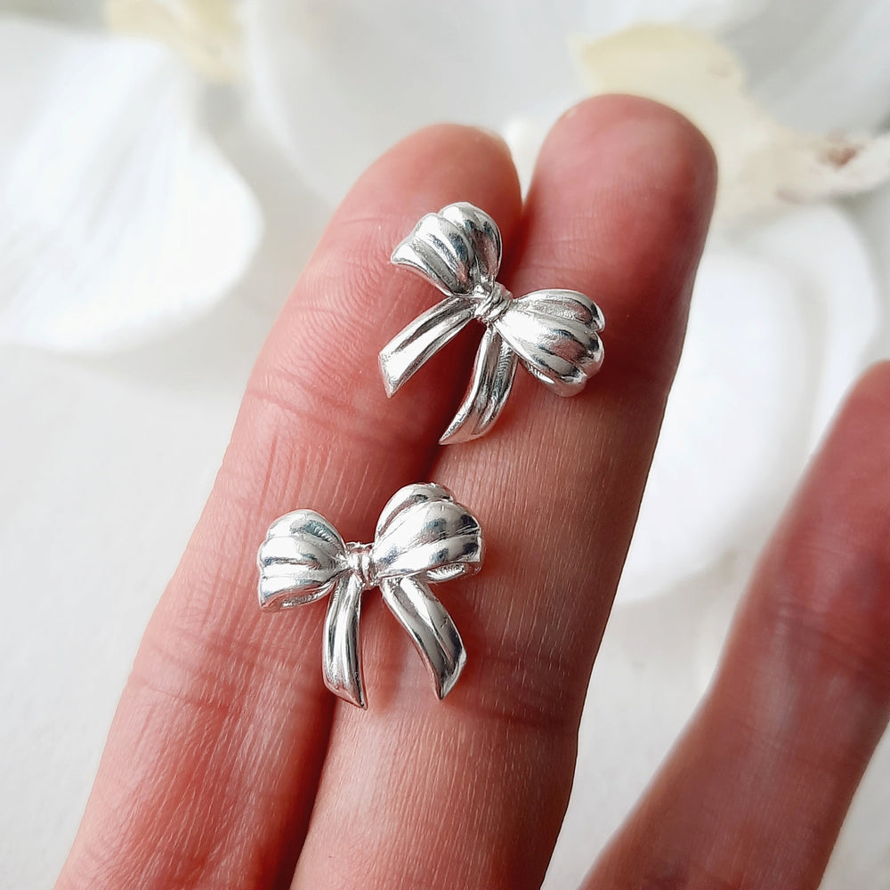 pendientes lazo plata mujer
