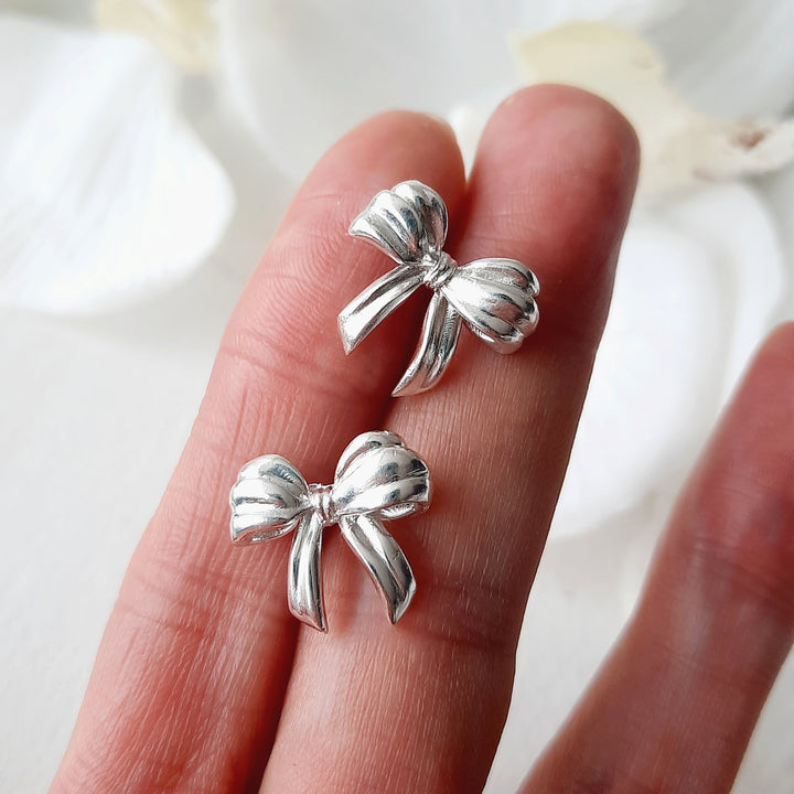 pendientes lazo plata mujer
