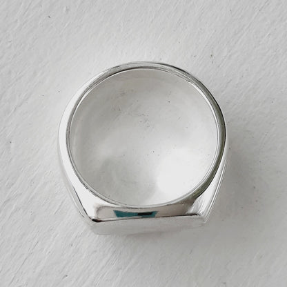 Talla 24: Anillo de sello rectangular para hombre