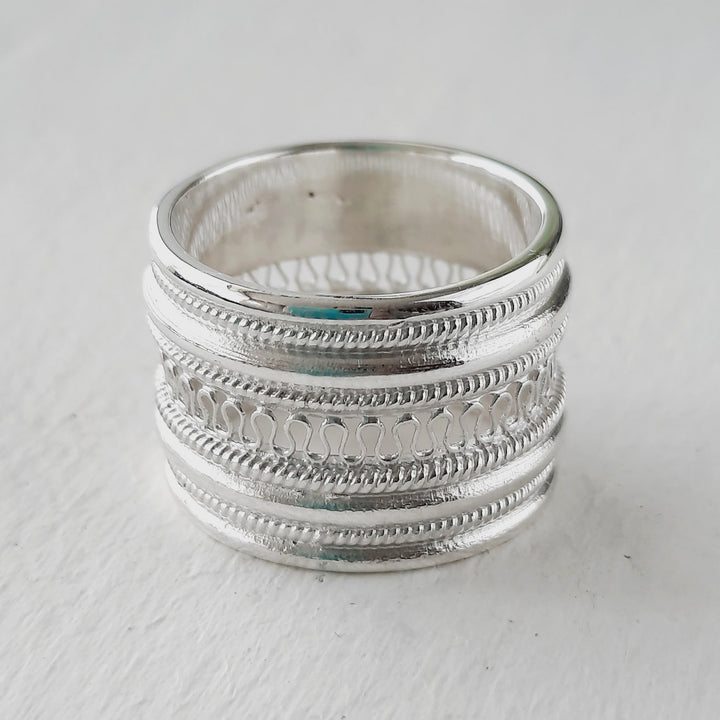 Anillo de plata 950 estilo boho para mujer