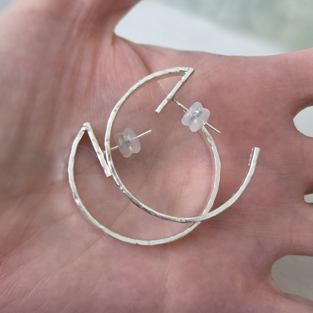 Aros plata 950 con tuercas de silicona