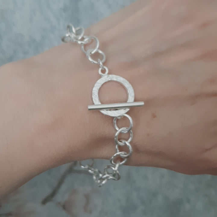 pulsera plata 950 mujer estilo rústico