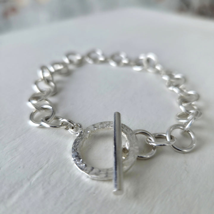 pulsera plata 950 con argollas