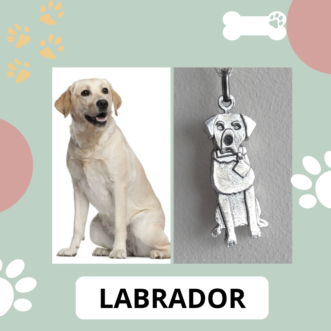 Colgante de plata 950 con forma de perro raza labrador