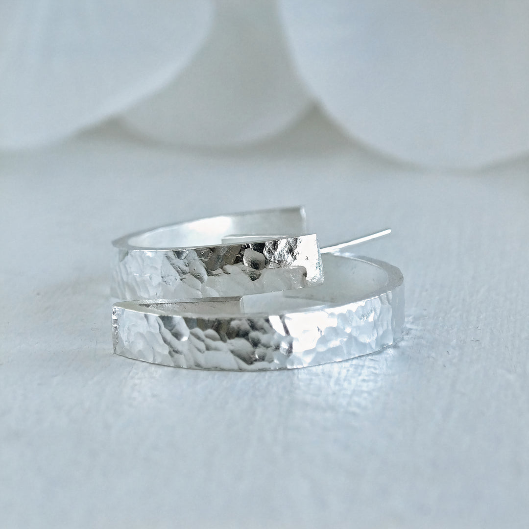 aros de plata 950 tipo argolla hechos a mano